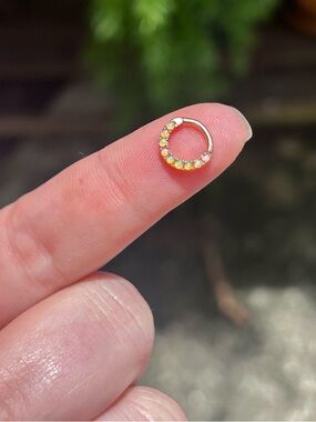 Maria Tash 14k Rose Gold Opal Eternity Hoop 6.5mm